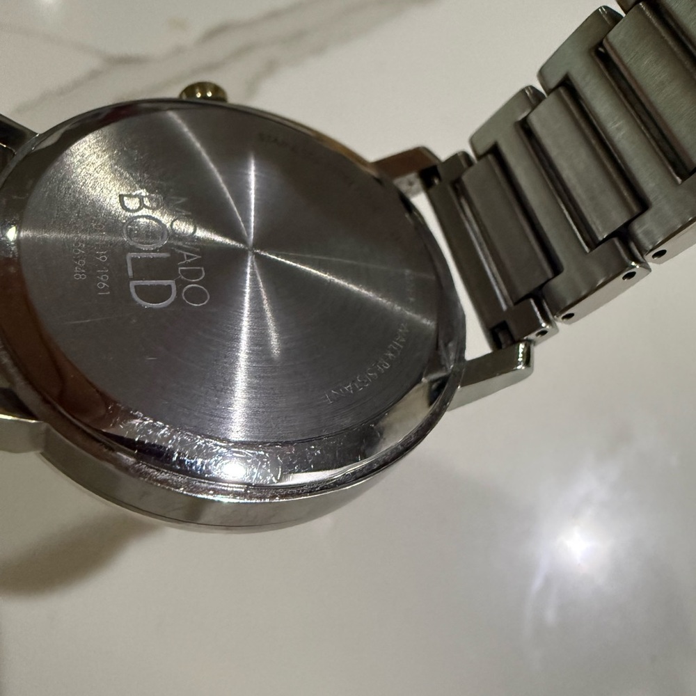 Movado Silver and Gold Men's Watch - Picture 2 of 3